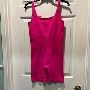 Sleeveless Hot Pink Stretch Romper Jumpsuit